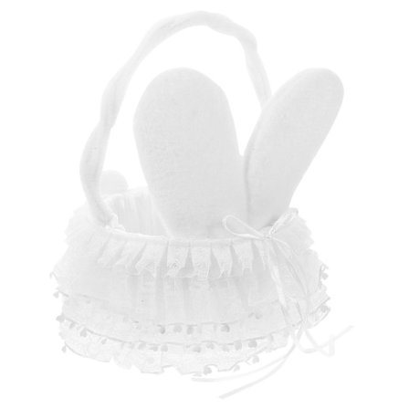 Påskkorg med handtag, bedårande kaninblomkorg, mångsidig förvaringskorg för leksaker och godis [D]