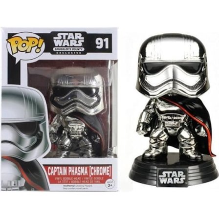 Star Wars-figur - Captain Phasma Chrome Smuggler's Bounty Exklusiv Pop 10 cm - FUNKO