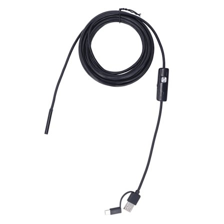 Endoskopkamera Mobiltelefon PC USB Typ C 3 I 1 för Android med LED-ljus för Bil 5 meter Hård Kabel 5,5 mm