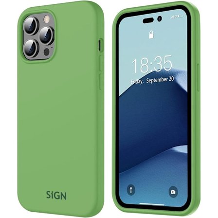 SiGN Liquid Silicone skal till iPhone 14 Pro - Grön