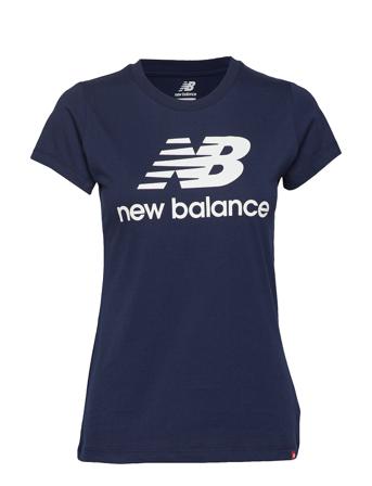 Essentials Stacked Logo Tee T-shirts & Tops Short-sleeved Blå New Balance*Betinget Tilbud