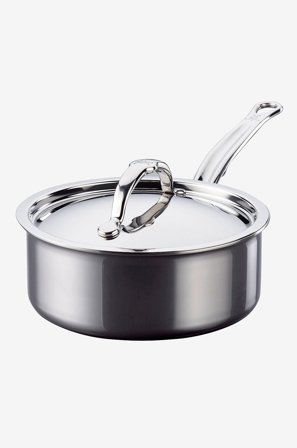 Hestan - Kasserolle med låg NanoBond Diameter 18 cm, 1,9 liter - Krom - Gryder & kasseroller - Fra Homeroom