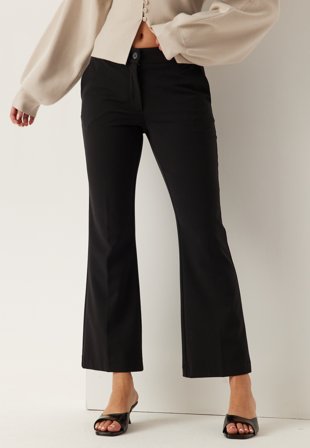 Bubbleroom - Kick Flare Trousers - Black - Kläder
