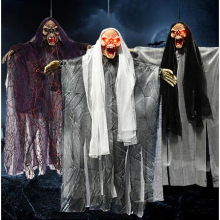 Halloween Skrämmande Hängande Rekvisita Ljud Spökfest Skräckdekorer