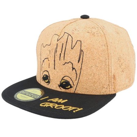 Difuzed - Kork snapback Keps - Marvel Groot Cork/Black Snapback @ Hatstore
