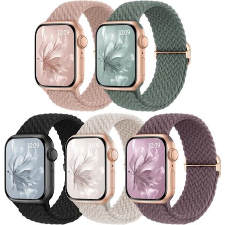 5-pakkauksen kudottu ranneke sopii Apple Watch -rannekkeelle naisille 42 mm, 44 mm, 46 mm, 49 mm A