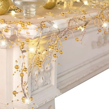 Innendørs juledekorasjoner, festlige lys Golden berry be