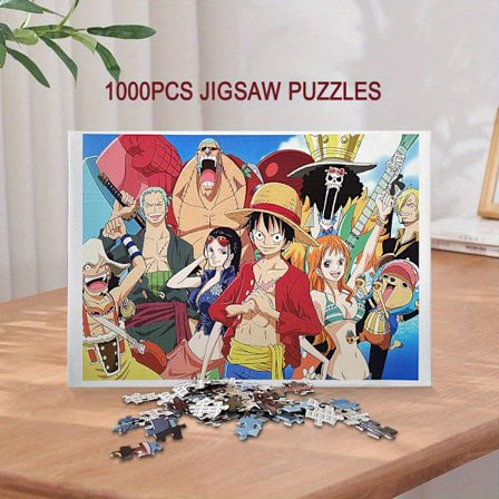 Plan Pussel 1000 bitar Vuxen One Piece Anime Dekompression Leksak Gåva Barn Tecknad Mönster Papper Pussel