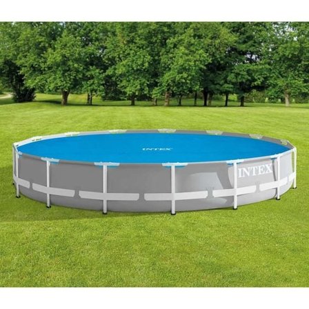 INTEX Poolöverdrag solenergi blå 448 cm polyeten