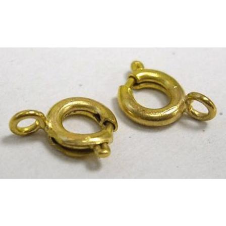 20 St Spring Ring Lås Guldpläterade Ø 6 Mm. Hål 1,5 Mm.