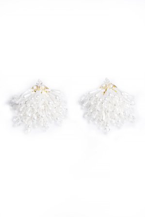 NA-KD White Beaded Cluster Earrings - Nytårsaccessories - Hvid - One Size