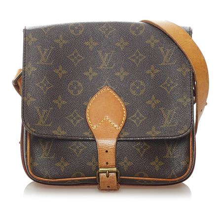 Louis Vuitton Vintage, Pre-owned Monogram Cartouchiere MM Canvas Bruin, Dames, Maat:ONE Size