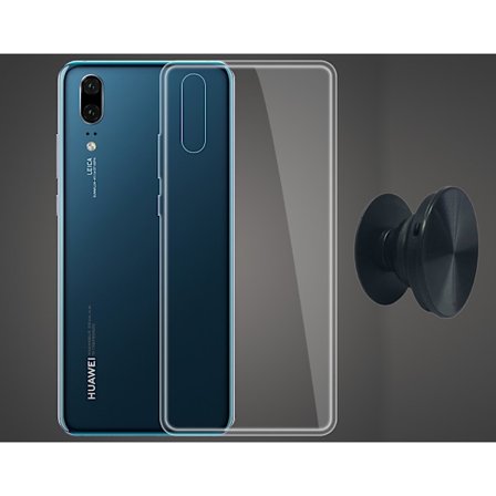 Huawei P20 Pro Skal & Fingerhållare - Skydd och Komfort - Svart