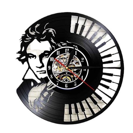 Musik Vinyl Plade Væg Ur - Piano Prince, Nøgle Mønster Væg Ur - Vinyl Ur - Stue Væg Dekoration - Unikke Gaver Til Musik Elsker (hy)