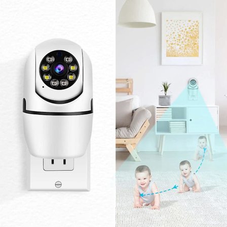 360 graders roterande trådlös kamera infraröd natt med fyllningsljus garagekamera