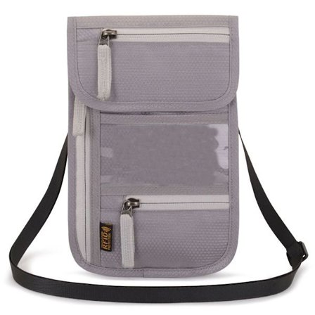 Passhållare Halspåse Passväska GRÅ - spot sales