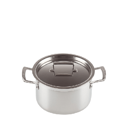 Le Creuset Gryta 3-Ply Rostfritt Stål 2,3L Grytor Silver 18 cm /