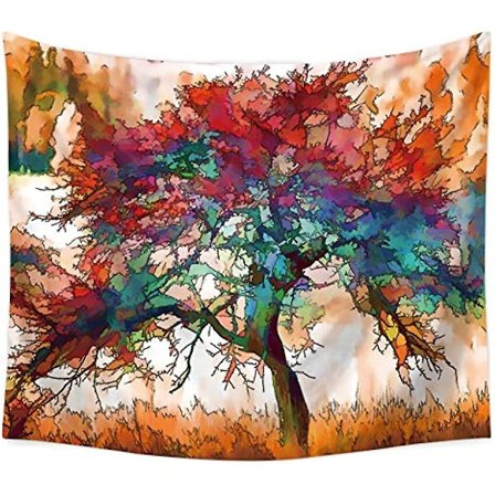 Landskapsveggtepper i polyesterstoff, hippier og bohemske trykk, veggteppe til hjemmet, strandteppe