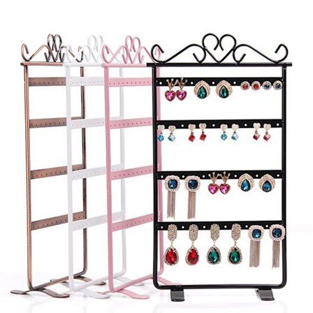 Jewelry Display Stand Holder Earrings Hangers 48 Hole Rack Organ Pink 15cm * 29cm/5.9" * 11.4"