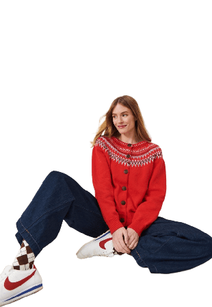 Jumperfabriken Joelle Cotton Cardigan -Red Tröjor Dam Röd L