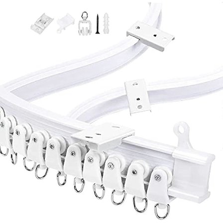 Flexibel takskena för gardiner, rumsavdelare, takskena för gardiner, RV-gardinskena, duschdraperiskena, sjukhusgardin (FMY)