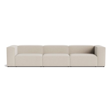 Lissabon XL 3 Personers Sofa - Rebel Beige - Slidstærk Kvalitetsstof, Krydsfiner Ramme - 360x100x72cm - Sofa, 3 Personers Sofa