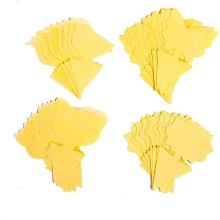 44 ST Gula klistermærker, små gule plader, stikbare fluesnapper, mønstret selvklæbende fluesnapper til indendørs planter og potteplanter