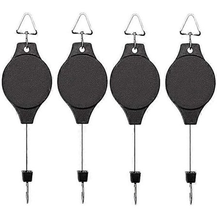 4 stk. Uttrekkbar trinse kurv plante blomsterkroker for hengende hagepotter fuglematere