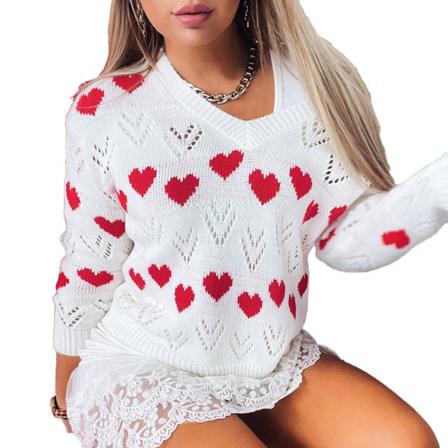 Stor V-ringad Kärlek Kan Exponera Axeln Urhålad Tröja