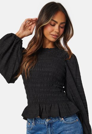 ONLY Julis LS Smock Top Black Klær