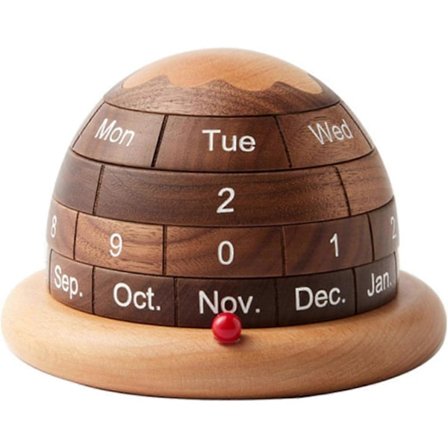 Rustikk Skrivebordskalender i Tre | Evigvarende Skrivebordskalender | Skrivebordskalender i Tre |