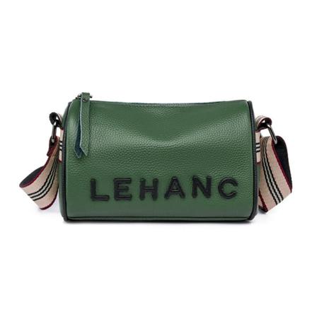Kvinder Dame Håndtaske First Layer Kohud Crossbody taske Bred skulderrem Cylindrisk pose Green