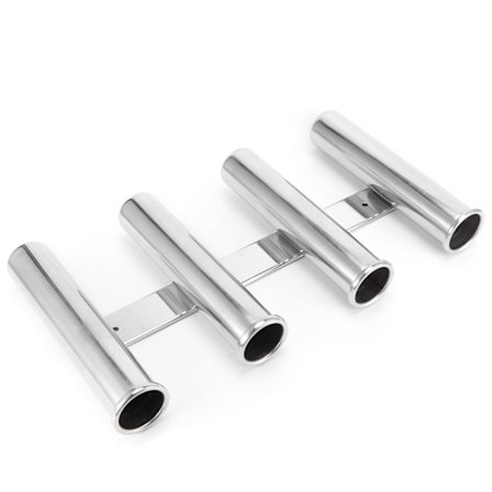 Fiskestangholder 4 Rørstativer Vertikalt Monteret Rustfrit Stål Hardware til Marine Yacht Båd