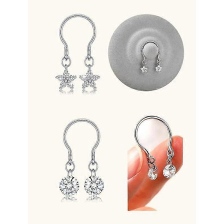 Dame Rustfrit Stål Blomsterdesign Fake Brystvortepiercing, Stilfuld Rund Blomster Brystvorte Clip Smykker til Alle Årstider, Unisex Body Piercing 