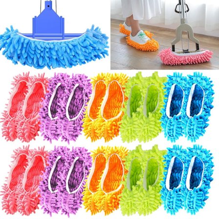 20 stk. moppesko, 10 par moppestrømper til gulvrengøring, vaskbare genanvendelige mikrofiber moppesko, moppeskoovertræk, bløde støvetøfler