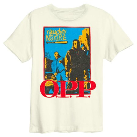 Amplified Mens OPP Naughty By Nature T-Shirt M Vintage White