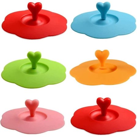 6-pack silikonglaskoppslock Återanvändbara dammlock - on stock