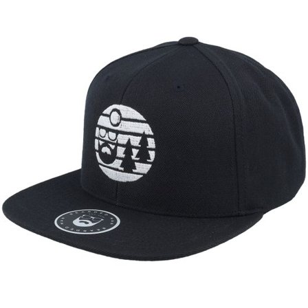 Bearded Man - Svart snapback Keps - Sunset White Logo Black Snapback @ Hatstore
