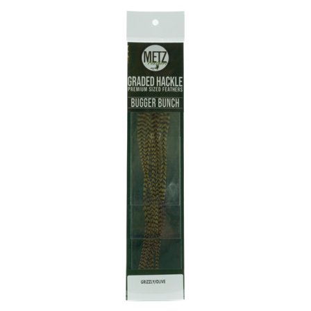 Metz Hackle Bugger Bunch 3pcs - Grizzly Olive