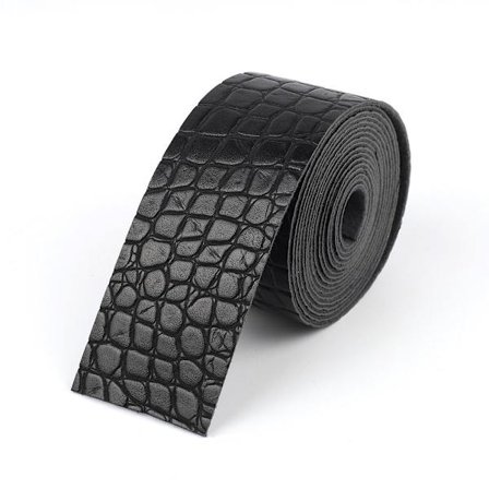 Krokodilmönstrat läderband Läderremsa SVART 2,5 CM