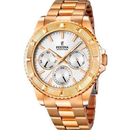 Damklocka - Festina - Pojkvän F16786-1 - Guldstål - Kvarts - Analog