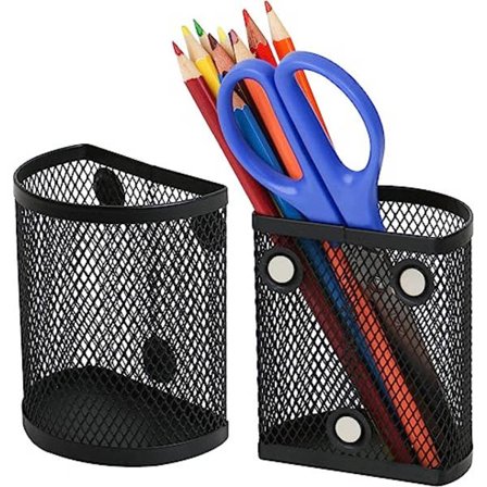 Magnetisk Blyantsholder, Magnetisk Penholder til Køleskab, 2 Pak Metal Skab Organizer til Skole, Kontor, Hjem.