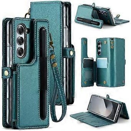 CaseMe Lommebok Etui For Samsung Galaxy Z Fold6 5G RFID-blokkering Støtte PU Lær Kortholder Slankt Støtsikkert Etui