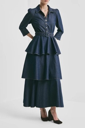 Denim Shirt Dress Dark Blue XL