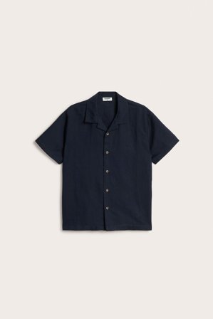 Kappahl | Kortermet skjorte i linblanding Mørkeblå 158 | Mørkeblå