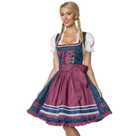 Dame Oktoberfest Kjole Kostyme Tysk Dirndl Kjole-FF- S