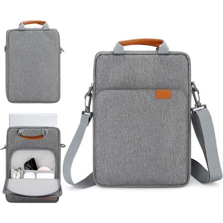 13 tums Laptopfodral med axelrem och handtag, datorväska bärväska för 13,3 Apple Macbook Air, Mac Pro med vadderad