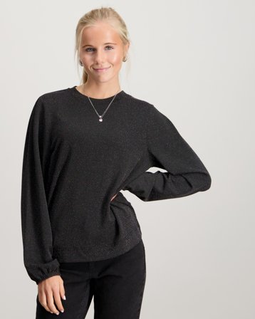 VERO MODA VMKANVA LS TOP Noir Hauts et chemisiers Fille - Kids Brand Store