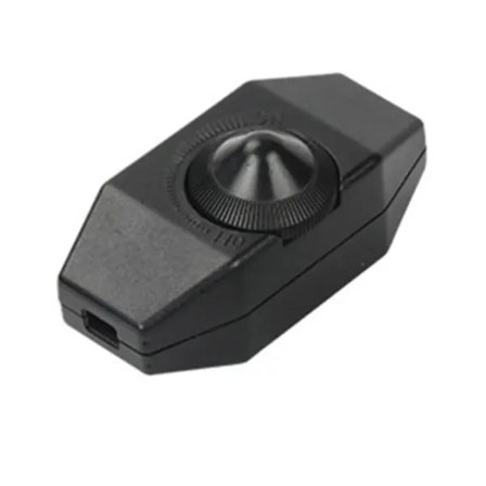 LED-dimmer - Kontinuerlig ledningsdimmer med på/av-knapp, roterende dimmer, dimmerbryter, dimmer - Svart[co]
