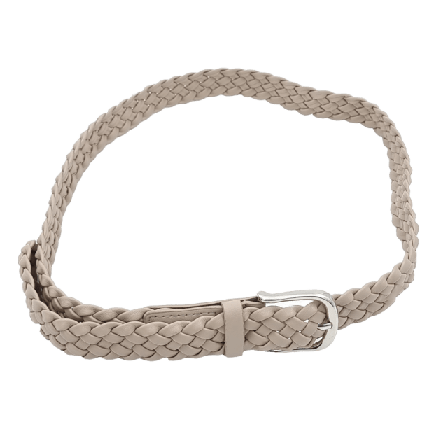 Complement Flätat Bälte I Imitationsläder, 3 Cm Skärp Dam Beige S
